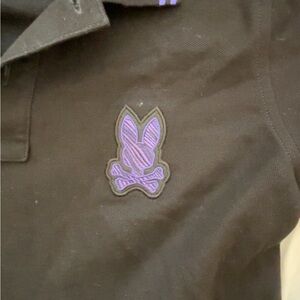Psycho Bunny Black Polo with Purple Logo